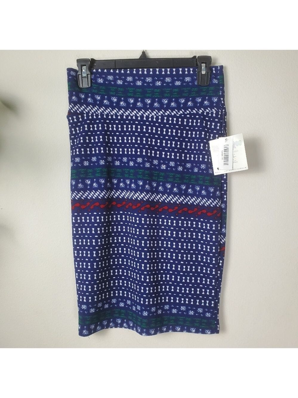 Lularoe Cassie Pencil Skirt Blue White Extra Small